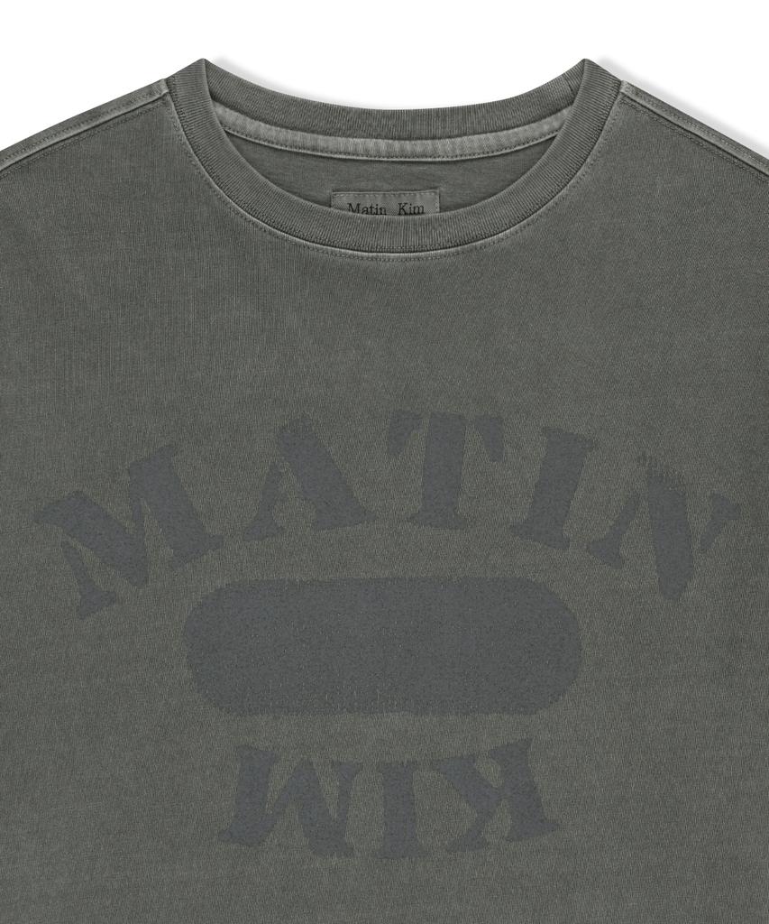 MATIN KIM Vintage Wahshed Overfit Top In Charcoal