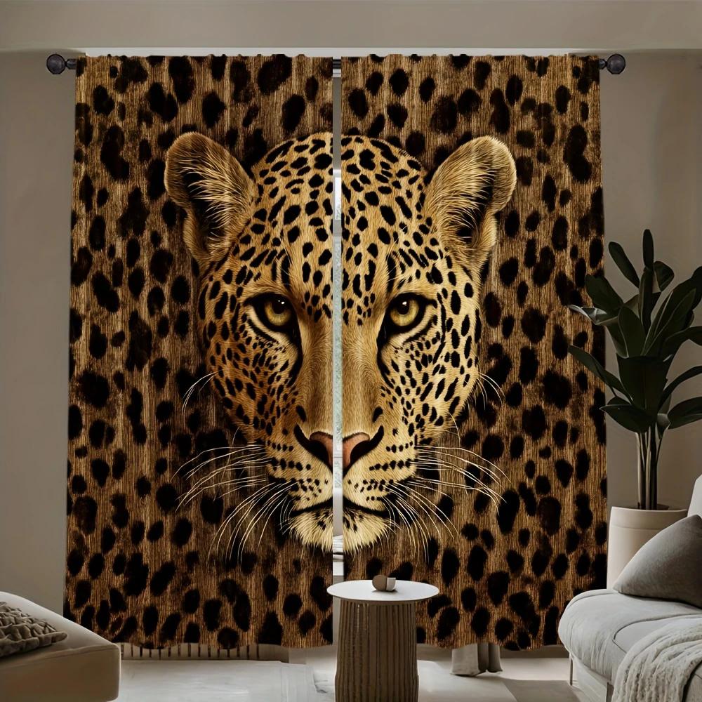 Creative Leopard Print Curtains   Pole Bag Curtains   Bedroom and Living Room   Home Decoration   Room Decoration