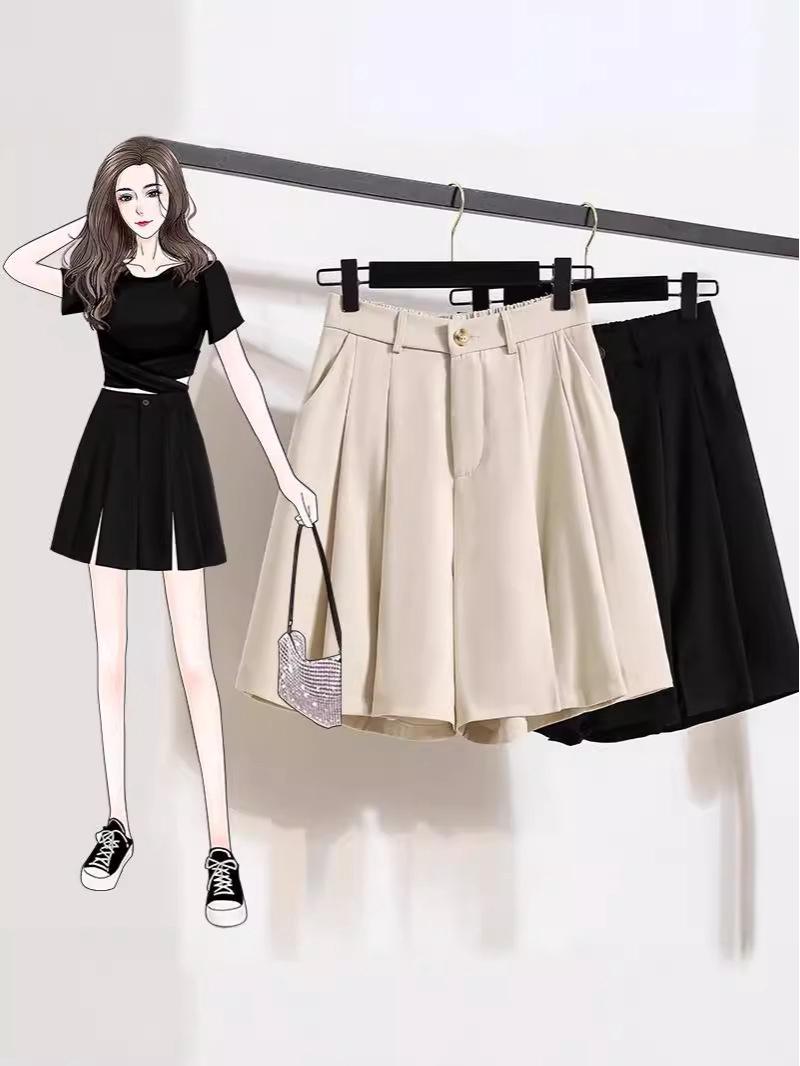 

Plus Size Women s Autumn 2024 High Waist A-line Wide Leg Shorts 3X-Large