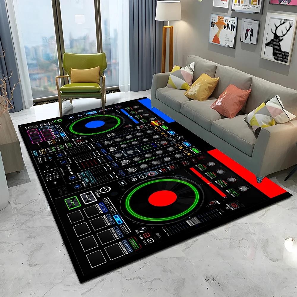 3D DJ Music Screen Keyboard Cartoon Carpet Rug for Home Living Room Bedroom Sofa Doormat Decor,Child Area Rug Non-slip Floor Mat