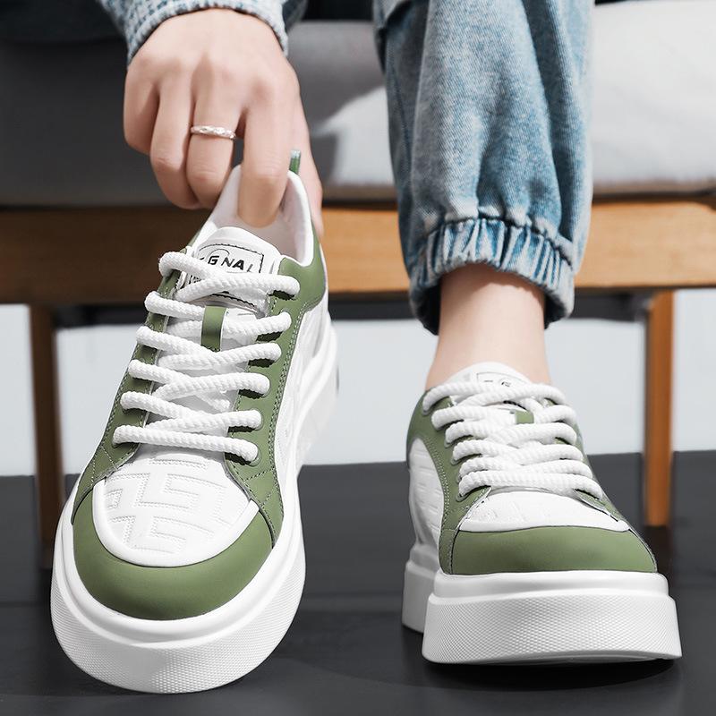 Men's shoes four seasons versatile sports and leisure board shoes pilot leather shoes lightweight soft sole waterproof small white tide shoes K