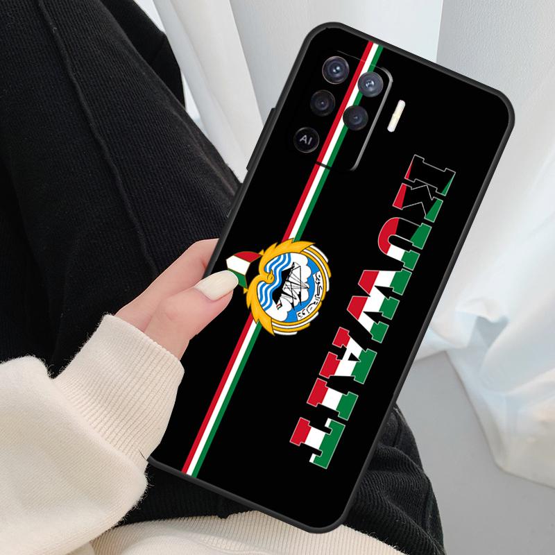 Kuwait Flag Case For Oppo A54 A74 A94 A18 A57 A17 A77 A38 A58 A78 A98 A80 A60 A40 A96 A76 A16 A15 A5 Pro