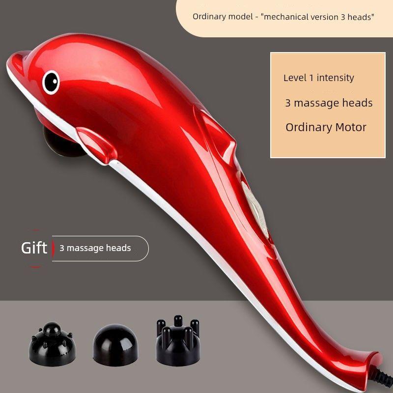 

Electric Shoulder and Neck Percussion Massager for Cervical Spine, Waist, and Whole Body Meridian Tapping, Kneading, and Vibrating Handheld Device Mechanical Version-3 Heads [Red]