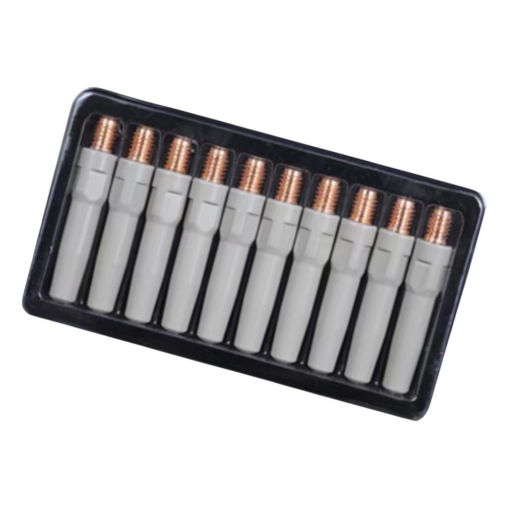 10Pcs Welding Contact Tips 40mm M6 Gas Nozzle Tip 0.8mm 1.0mm 1.2mm Welding Torch Welding Tool Parts Equipment