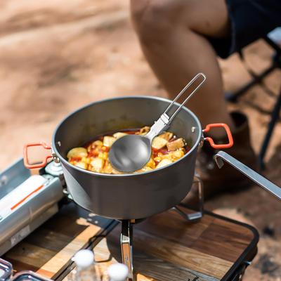 Soup Ladle Metal Spoon Foldable Soup Ladle Non-Slip Meal Prep Tool Outdoor Utensil Cookware For Travel RV Kitchen Hiking Picnic