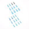 Heaven Extra Long Sky Blue Artificial Nails with Stone Work Full Coverage Nail Art Press-On Nails Lightweight & Reusable 24 Pcs with Complete Appl