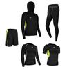 5 in 1 Mens Tracksuit Dance Gym Compression Football Jogging Sports Suit