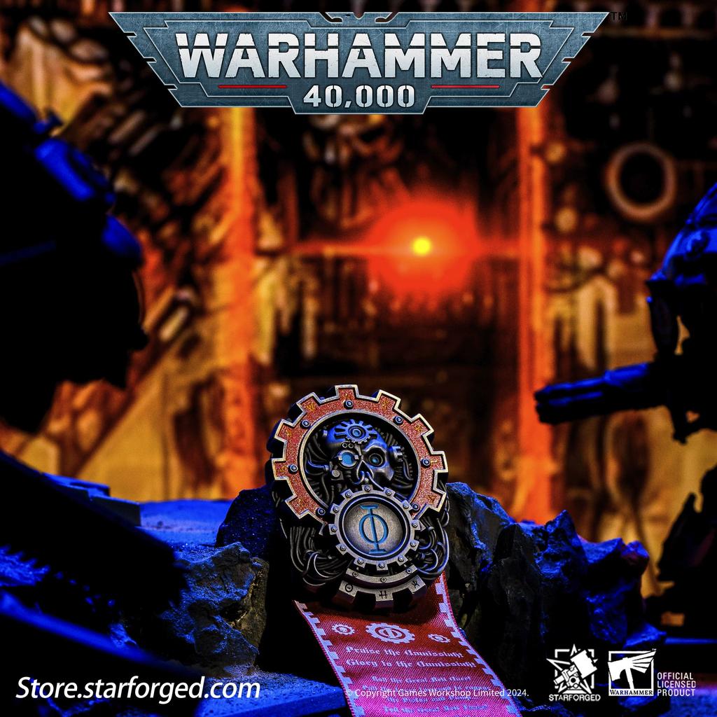 Starforged Star Casting, Spilla Periferica Warhammer 40K Ciondolo Collezione Gruppo di Battaglia Emblema della Religione del Dio Meccanico