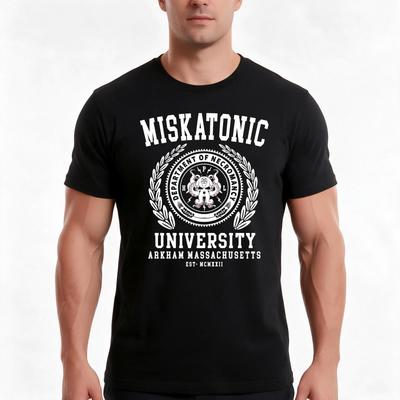 Cthulu And Lovecraft Miskatonic University Tshirt Summer Casual Cotton Tee Oversized Streetwear Tops Vintage Graphic Print
