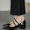 Plus Size Retro Chunky Heel Mary Jane Shoes - Summer Fashion Women's Mid-Heel Square Toe