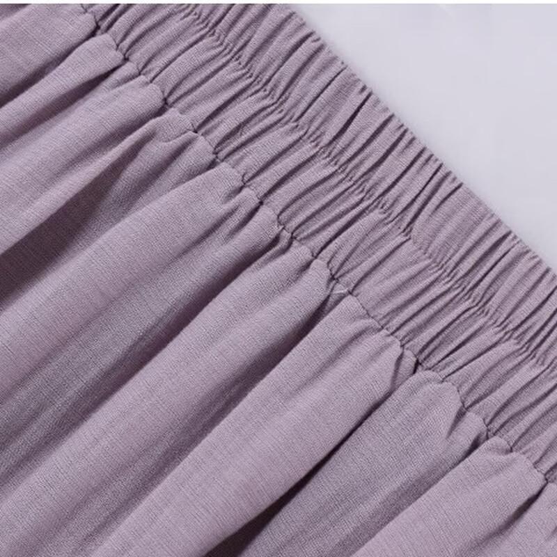Women's Linen Blend Tie-Waist Shirt & A-line Skirt Set