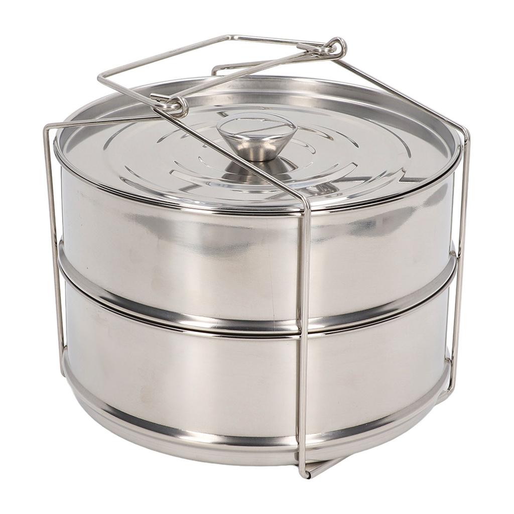 Parní hrnec z nerezové oceli 304 2patrový stohovatelný parní hrnec nádobí s poklicí pro vaření v kuchyni