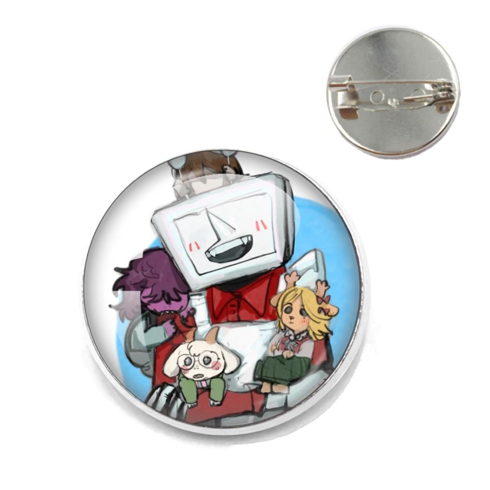 Deltarune Game Character Funny Meme Metal PinsTenna Glass Brooch Badges Accessories Pins Gamer Fans Friends Jewelry Gift