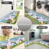 Easter Bunny Eggs Butterfly Kitchen Mat Home Decor Washable Corridor Balcony Rugs Bathroom Non-slip Floor Mat Entrance Doormat