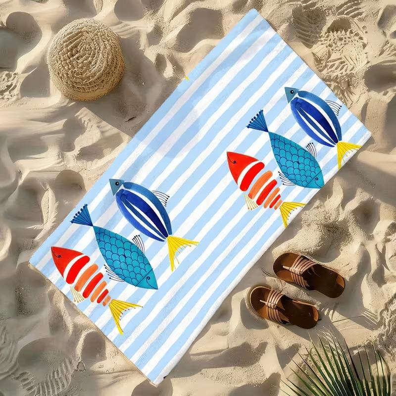 Stylish Red Lobster Beach Towel Large Absorbent Quick-Drying Lightweight Towel for Beach Pool Travel Camping Bath