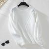 Autumn Winter Vintage Loose Knitwear Sweater Long Sleeve Solid Color Pullover O Neck Top