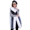 Haining fur new high imitation fox fur vest women's fur vest medium and long winter coat