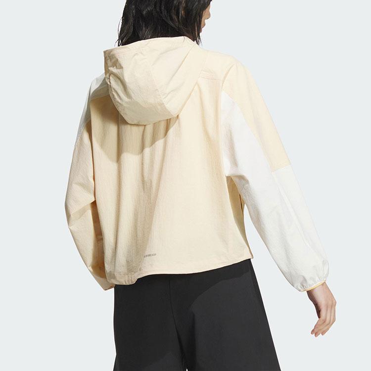 Adidas Lightweight Colourblock Jacket With Logo Print Women Jacket Sand-Brown JI9808