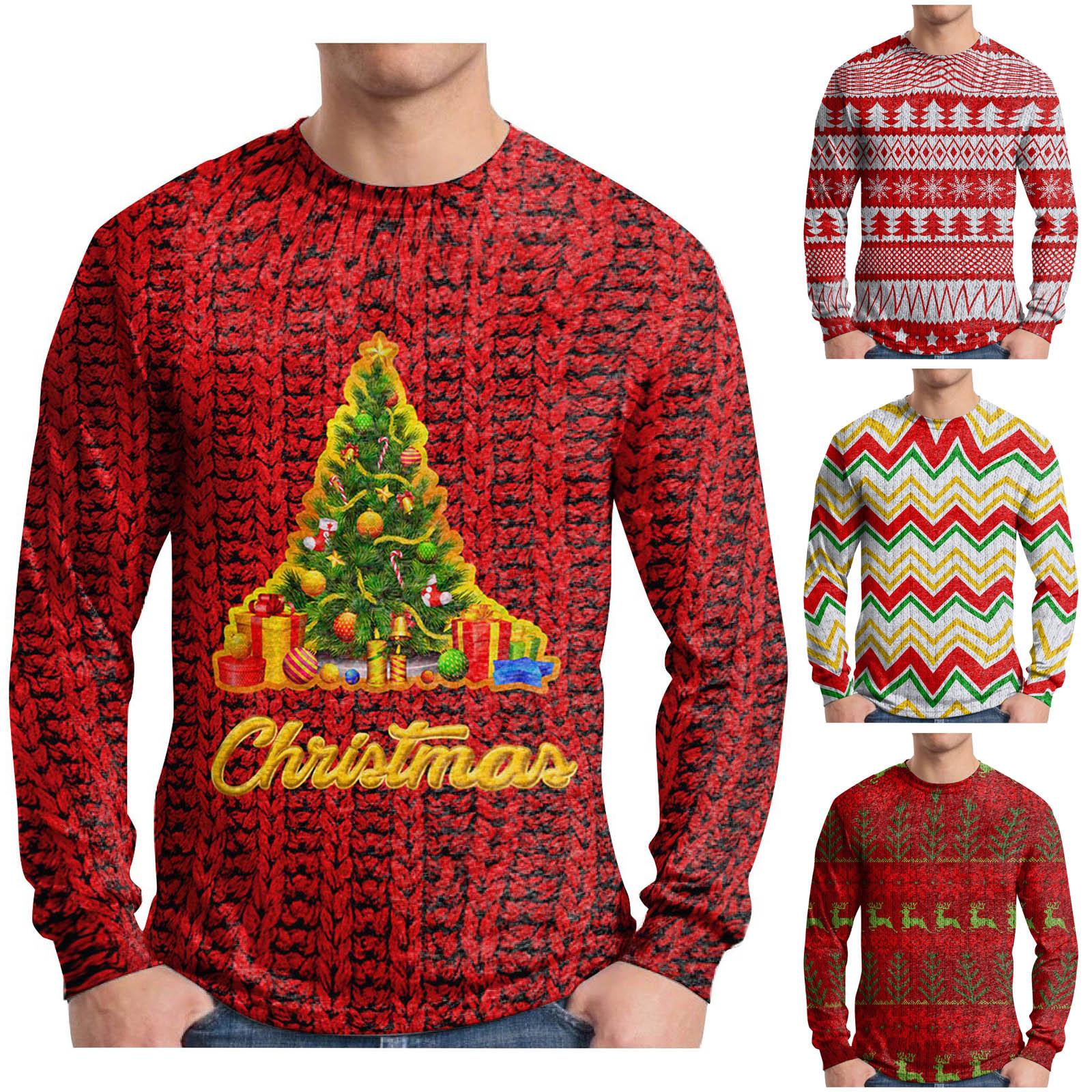 

Рождественский свитер с круглым воротником, весна и осень с длинным рукавом