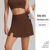 New Style Nude Feel One-Shoulder Yoga Set with High-Waisted Breathable Skirt for Tennis & Running