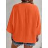 2025 New Women's Plus Size Casual V-Neck Long Sleeve T-Shirt Elegant Loose Blouse Solid Color Fashion Top for Spring Summer