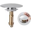 Pop Up Click Clack Plug Spring Stopper, Push Sink Drain Plug Pop-up Stopper For Kitchen Bathroom Sink Bathroom, Solid Brass Chrome Plating, 66mm