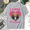 Zabawna koszulka I Love My Pitbull Mr Worldwide z krótkim rękawem s Odzież Modne koszulki uliczne Moda Letnia koszulka
