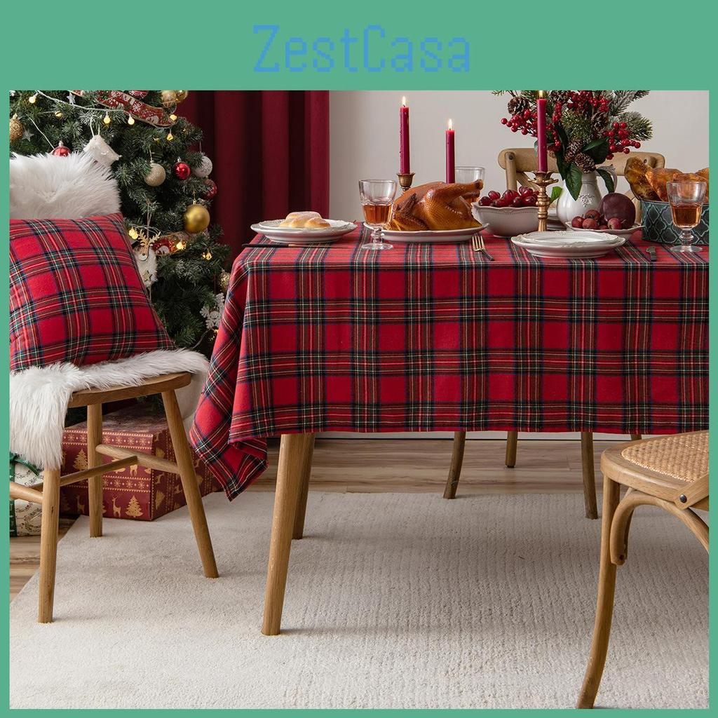 Christmas Plaid Festival Table Red Coffee Table Cloth Decorative Tablecloth Home Fashions Shimmering Plaid Holiday Fabric Tablecloth