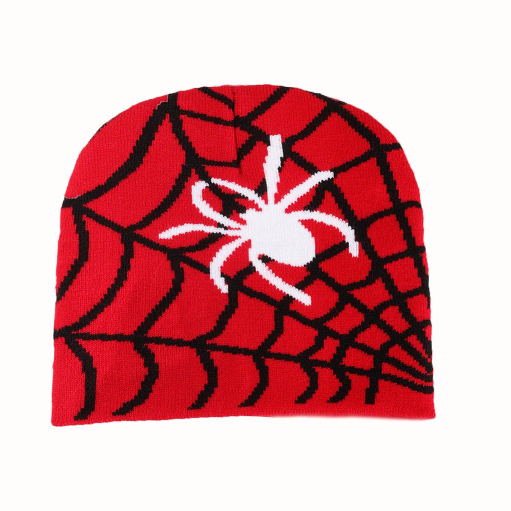 1pc Unisex Y2K Style Beanie with Spider Web Printing,winter Casual Windproof Skull Cap,Suitable for Halloween Daily Wear Winter
