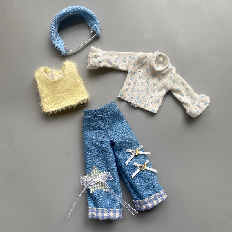 A Set of 30cm Doll's Clothes Furry Cute Winter Suit 1/6 Doll Accessories Dress Up Toy for Children