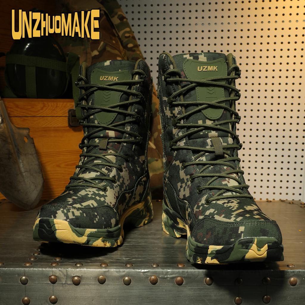 New Men Tactical Boots Military Plus Size Safety Ankle Breathable Outdoor Motorcycle Hiking Shoes Lace Up Male Climbing Shoes
