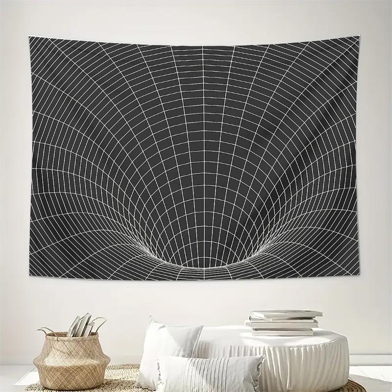 Trippy Tunnel Wall Tapestry Psychedelic Room Decor Hippie Festival Backdrop Black White Art Home Aesthetic Vaporwave Vision