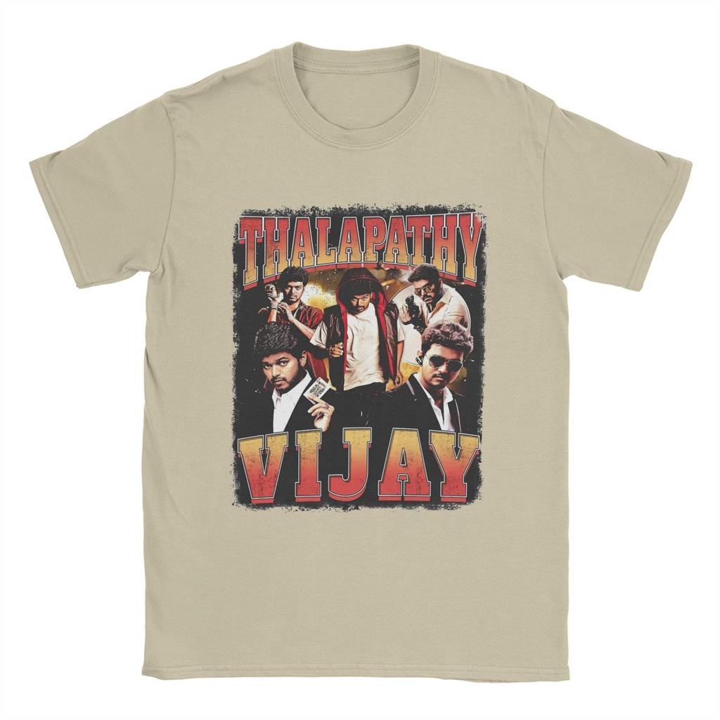Magliette da uomo Thalapathy Vijay 100% cotone abbigliamento divertente manica corta girocollo maglietta da festa