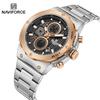 NAVIFORCE Man Quartz Top Brand Watch Luxury Luminous Chronograph Wristwatch Stainless Steel Waterproof Men Date Calendar Clock