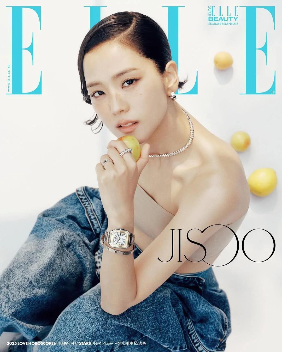 Elle Korea 2025 Июль Обложка журнала Jisoo K POP, K FASHION, KBEAUTY, KSTAR Cover B