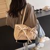 Bowknot Pleated Shoulder Bag Large Capacity Underarm Bag Trendy Armpit Bag  Girls