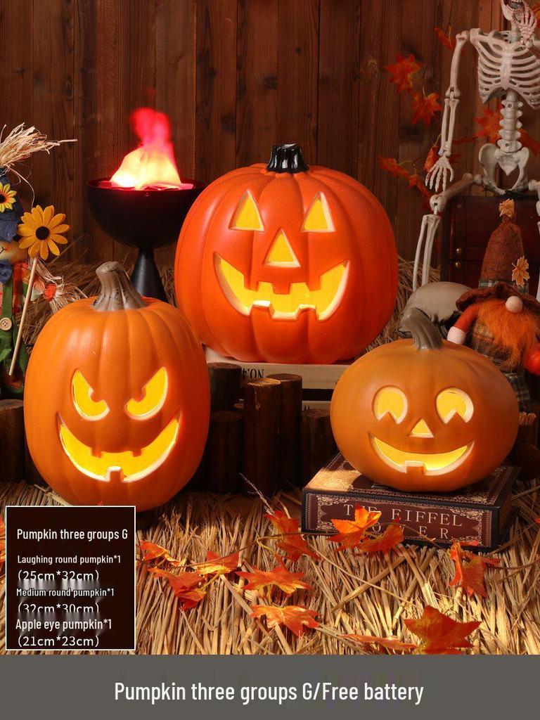 Luminous Halloween Pumpkin Lantern Decoration - Large Outdoor Display for Shopping Malls and Events