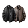 Men's VANCAMEL American Style Lapel PU Leather Jacket