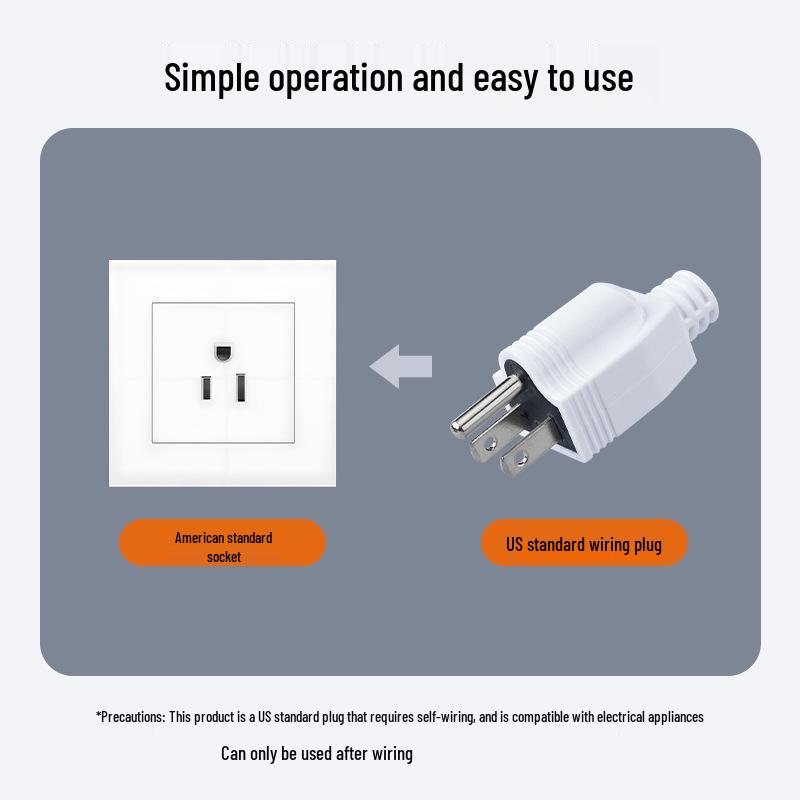 UL-Certified 15A 125V Industrial Grade US 3-Pin Detachable Standard Wiring Plug