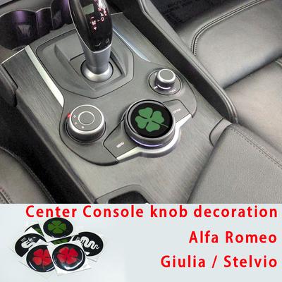 3D Center Console Knob Decoration Patch Car Stickers For Giulia Stelvio Interior Accessories Trim