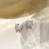 Simple Earrings 925 Sterling Silver Double Butterfly Earrings Shiny Zircon Double Bow Allergenic Pendientes Needle Fine Jewelry