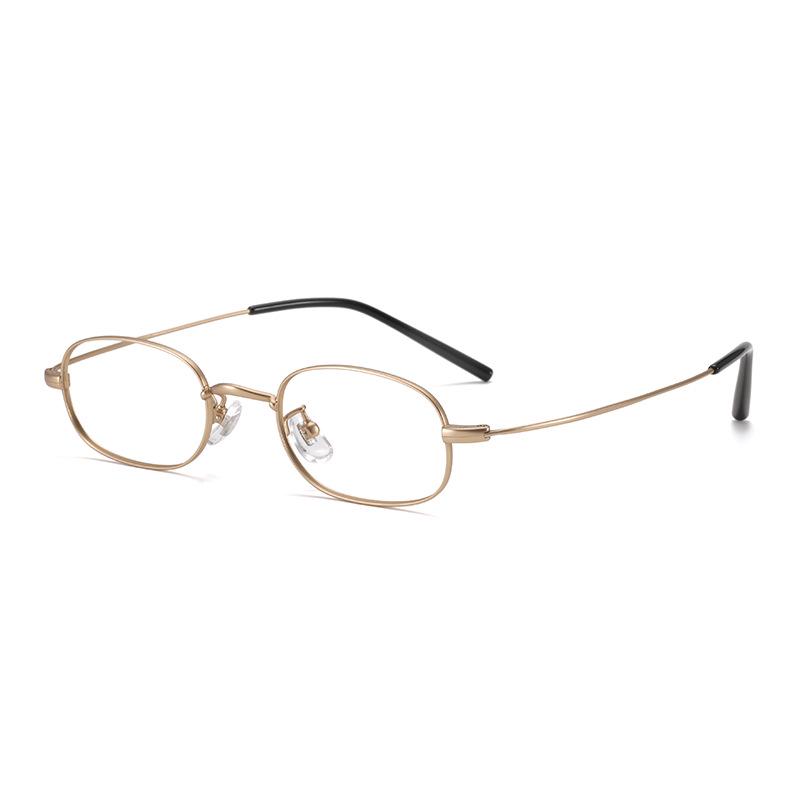 Women's Ultralight Small Oval Titanium Eyeglass Frames for High Prescription