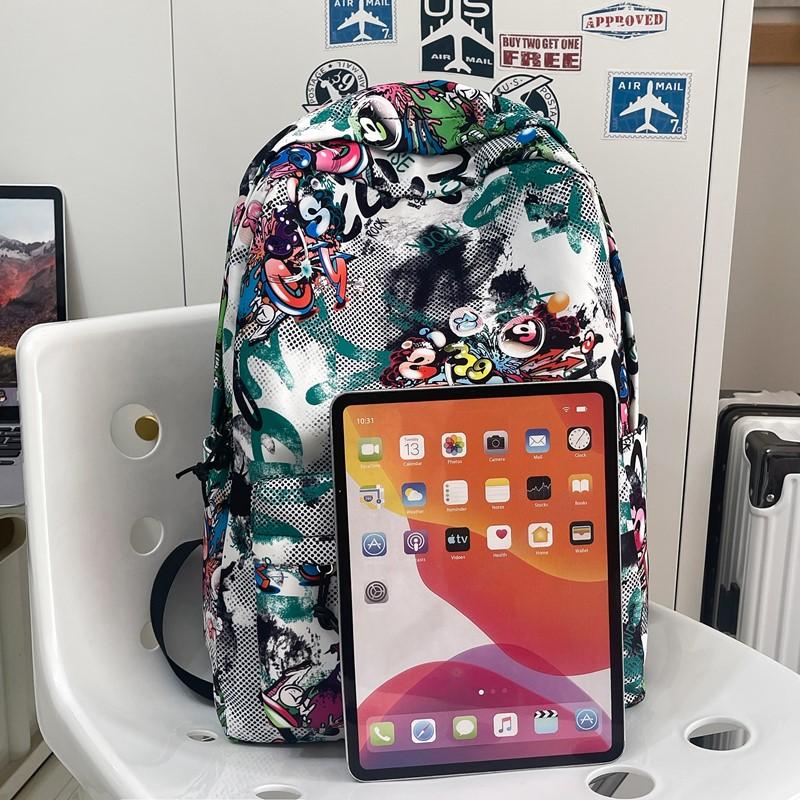 Uczeń Gimnazjum Tornister Duża Pojemność Plecak z Graffiti Plecak Unisex