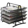 Wrought Iron Multi-Layer File Holder & Storage Rack with Mesh Shelving - 3 or 4 Tiers