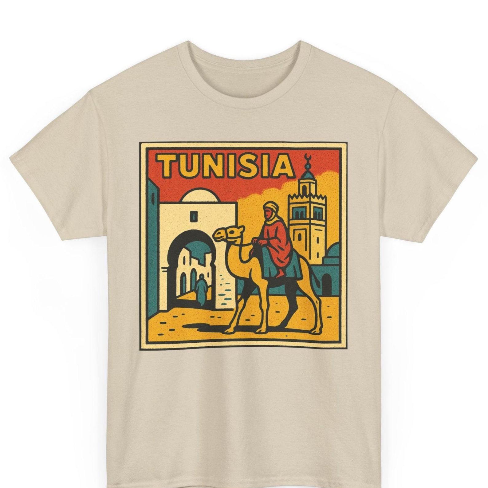 Tunisia Comic T Shirt Unisex Retro Style | Vintage Tunis Skyline Tee | North Africa Travel Shirt | Bold Heritage Gift for Him Her Explorer 4XL