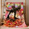 Space Cowboy Cat Meme Dinosaur Abstract Funny Pizza Flannel Soft Warm Plush Blanket Sofa Living Room Hogar Bed Gift Car Portable