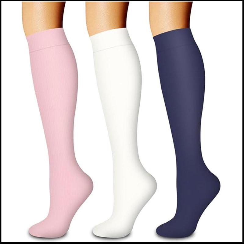 Compression Knee-high Socks Set for Running and Sports - Graduated Support, Multiple Pairs (3/4/6/8)