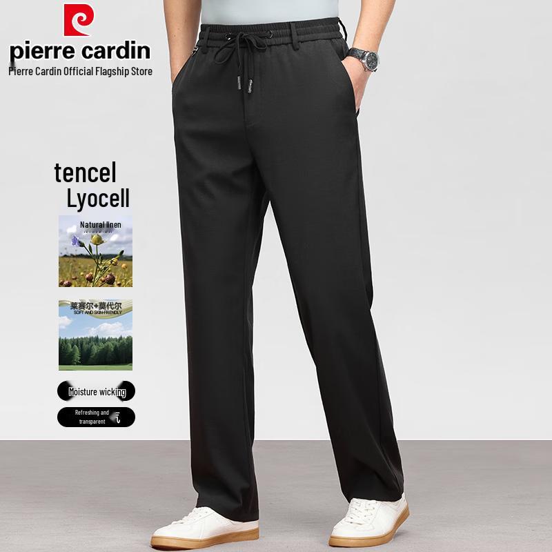 Pierre Cardin Men's Linen Modal Anti-Wrinkle Straight Leg Casual Pants