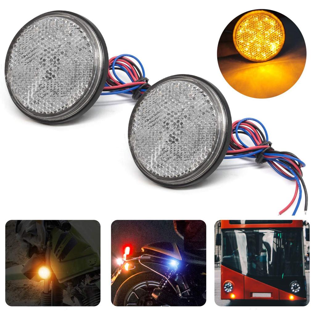 X-STYLE Reflector, Motorcycle, LED Reflector, Yellow, 12 V, For Cars, 24 Row Side Marker