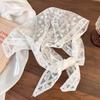Multicolor Lace Hair Scarf French Pastoral Style Crochet Triangle Headscarf  Spring Outing